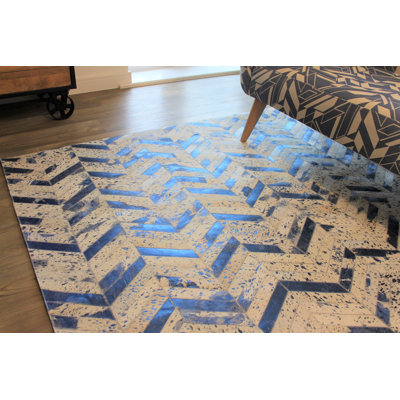 Mckinney Chevron Cowhide 120cm X 180cm Area Rug