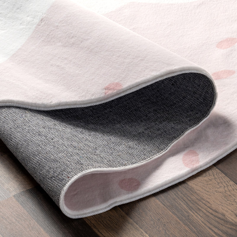 Jovie SpinClean Polar Bear Machine Washable Kids Area Rug, Round 4'