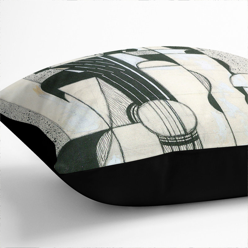 Square Cushion, Black, 40cm H x 40cm W x 15cm D