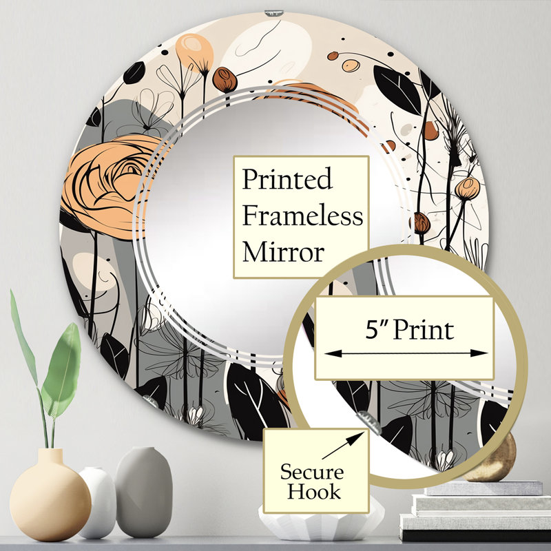 Italie - Miroir mural moderne rond, 24 po x 24 po