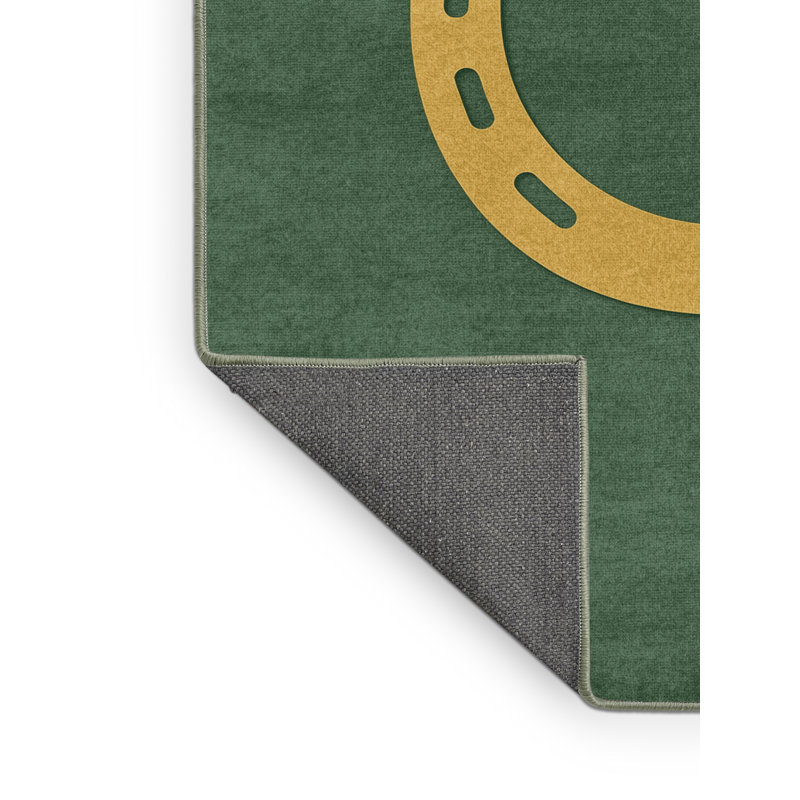Soft Plush Ferland St Patties Modern & Contemporary Abstract Area Rug in Green – SageGreen Binding, 3x5