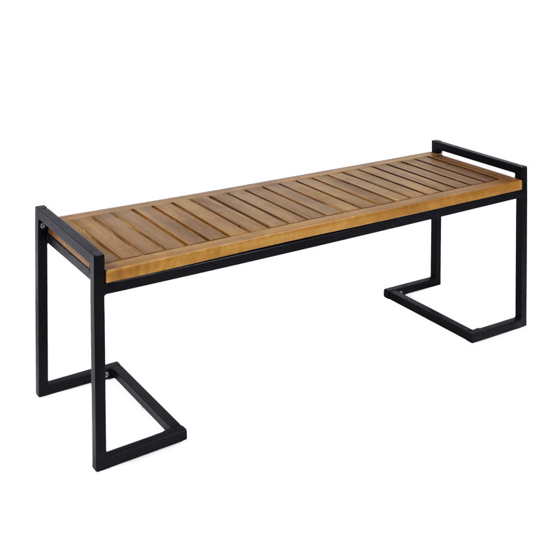 Banc de 19,93 po de hauteur avec cadre en bois et fer