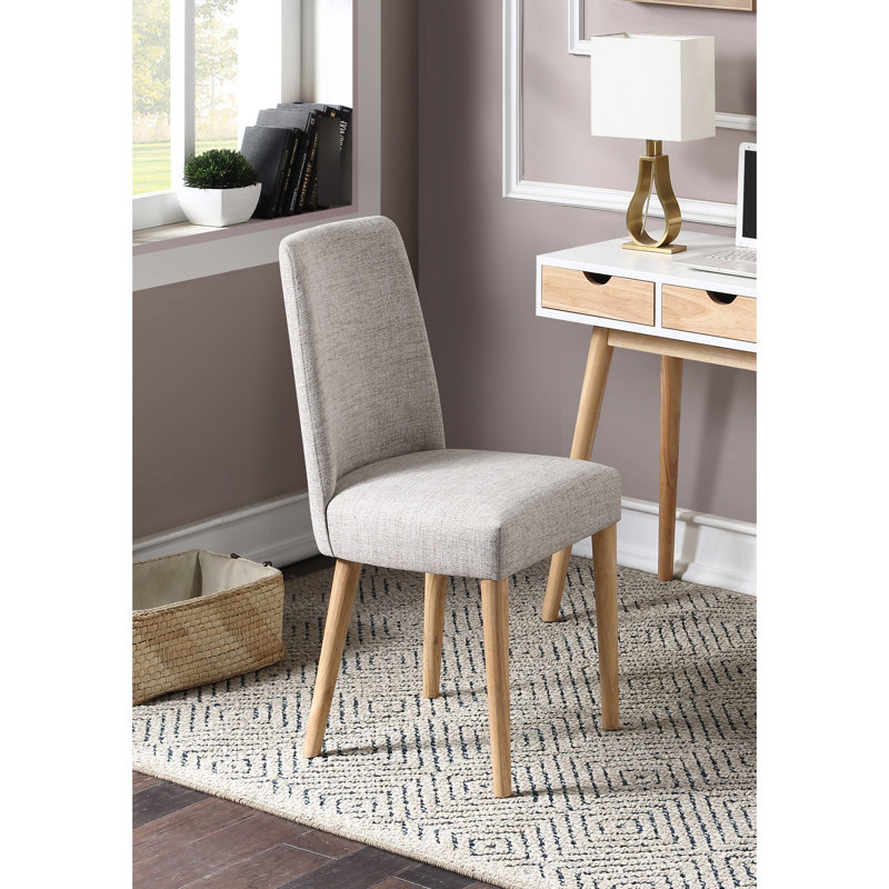 Chaise élégante en tissu gris avec pieds en bois massif pour la décoration intérieure