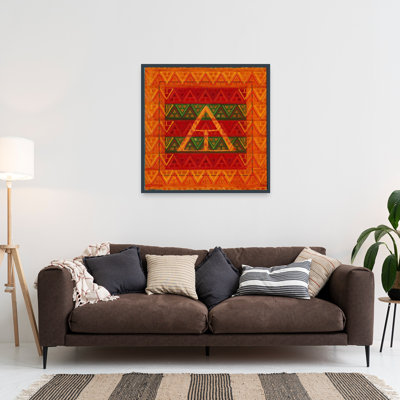 Motif tribal géométrique abstrait contemporain, art mural d'hiver
