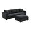 Canapé en L avec canapé convertible, 4 espaces de vie en tissu et décoration de chambre à coucher élégante-1450137967