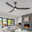 Black Smart Ceiling Fan With Led Light-678035309