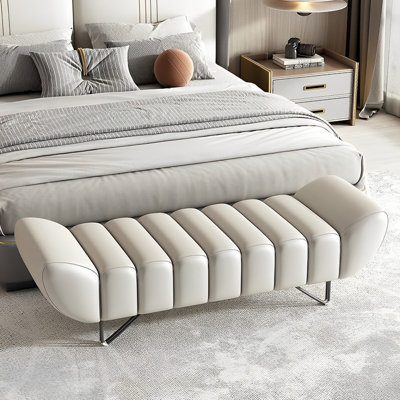 Banc rembourré en cuir Tatelynn