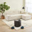 Beige Modern Minimalist Sofas, High Back Corduroy L-shape For Home