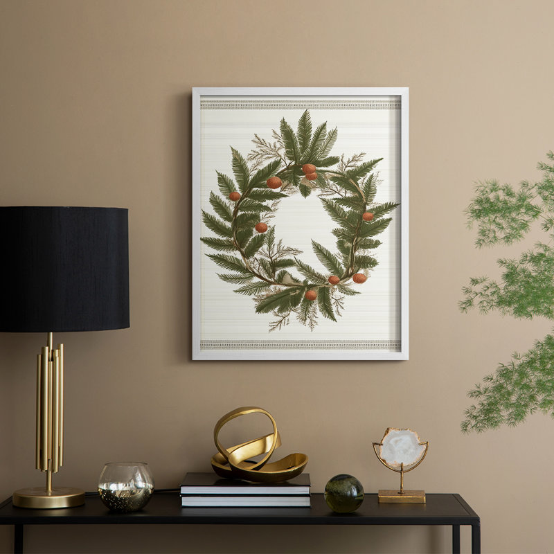 «Christmas Holiday Art» CECLXII, reproduction d'art encadrée - bois massif, H 11 po x l 9 po, Blanc