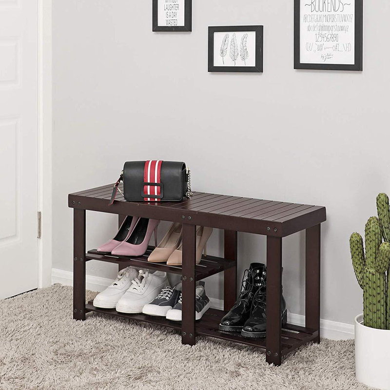 Ordaz Solid Wood Storage Bench, Coffee