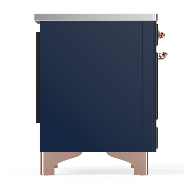 Majestic III Series 40 Inch Induction Range with 6 Induction Elements in Stainless Steel (Brass Trim), Mightnight Blue