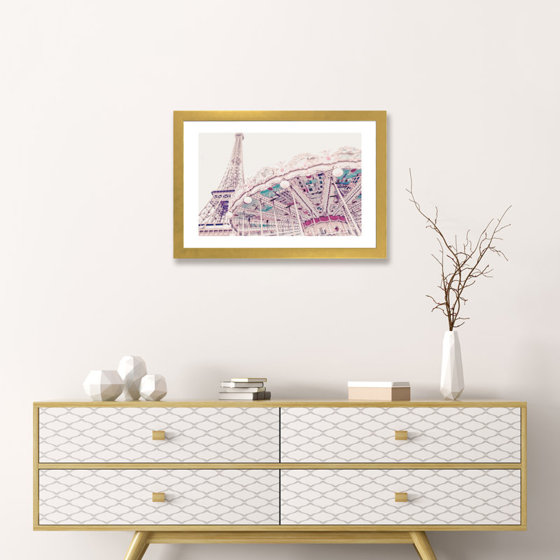 «Paris Dream» par Ruby and B - reproduction de photo, Papier encadré doré, Blanc, H 16 po x l 24 po x P 1 po