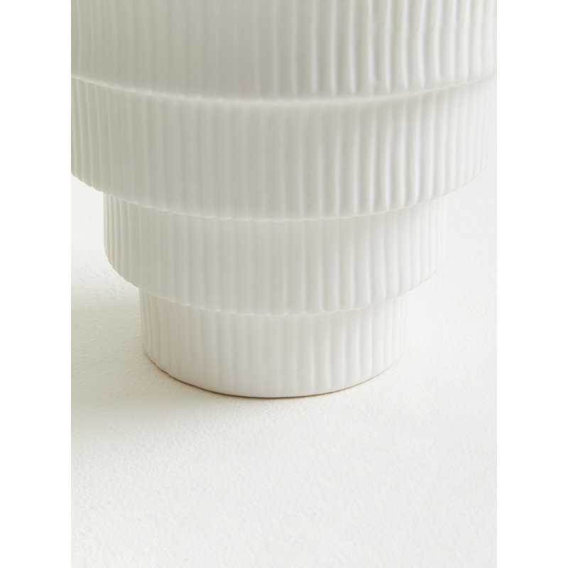 Antonietto Earthenware Table Vase, White, 26cm H x 18cm W x 18cm D