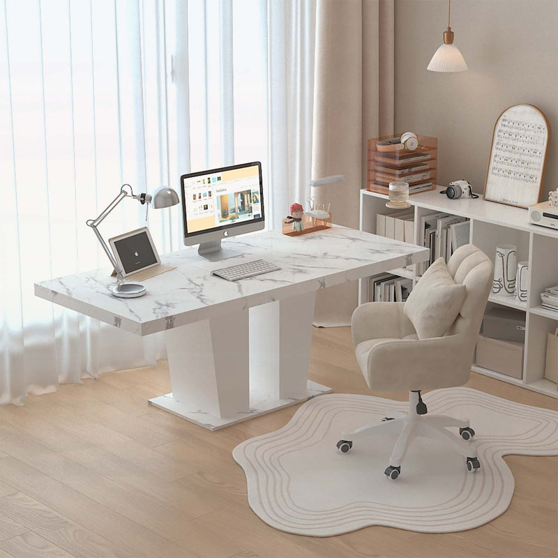 Table de salle à manger rectangulaire extensible, White