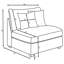 Canapé modulaire rembourré 5 pièces Grey