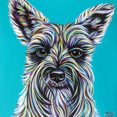 Colorful Schnauzer by Carolee Vitaletti - Wrapped Canvas Art Prints
