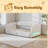 Twin XL Size Extendable Upholstered Daybed With Two Storage Drawers And LED Light-158999341