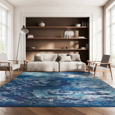 Etta Abstract Light Blue/Green Area Rug