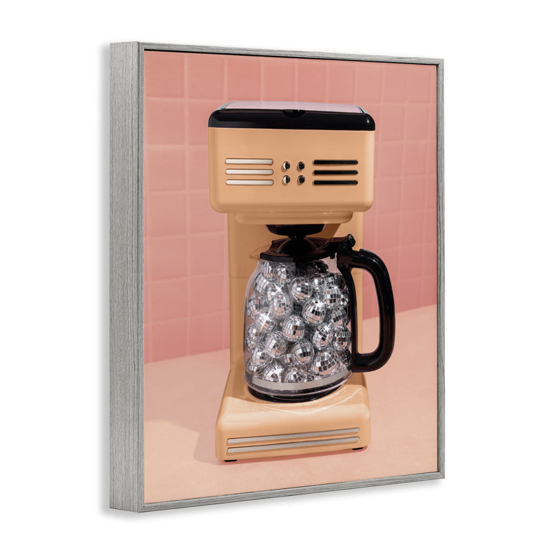 Giclée encadrée sur une machine à café disco orange, design par Lish Creative, 14 X 11, Giclée de ferme grise encadrée