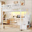 Lit mezzanine double avec bureau et station de charge-647908866