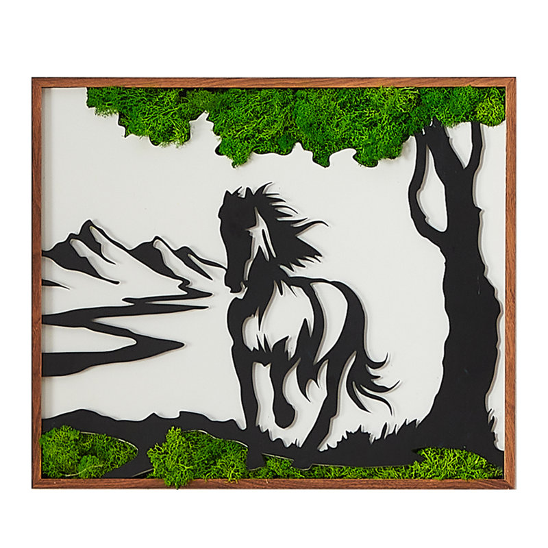 Cheval en mousse, art mural en métal