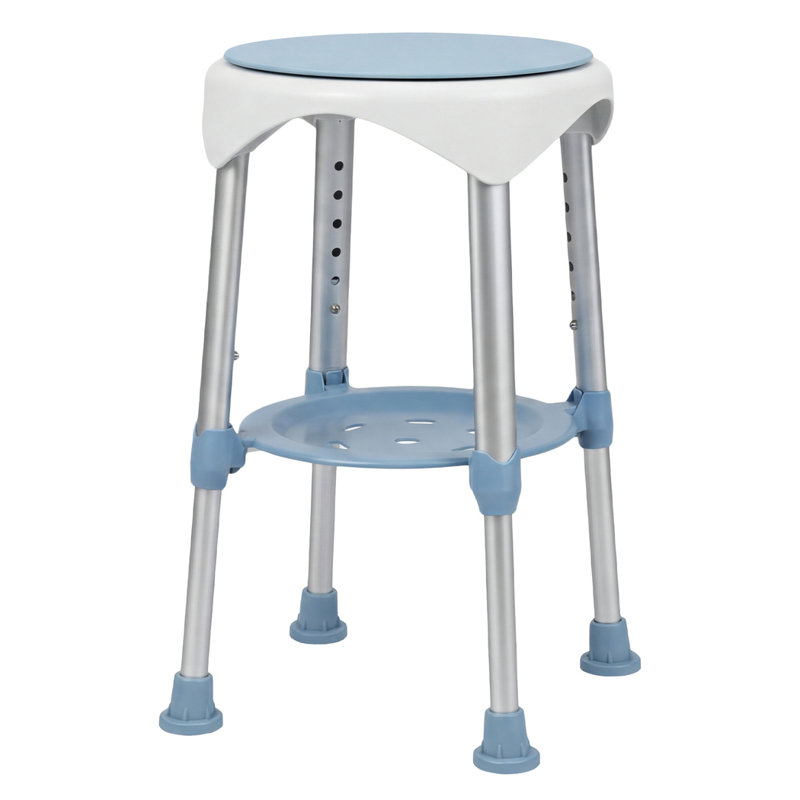  Shower Chair Swivel 6-Level Adjustable Height Shower Bath Stool Seat