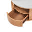 Table basse gigogne ronde avec plateau en marbre blanc, rangement à 2 niveaux et 1 tiroir pour une vie élégante et fonctionnelle