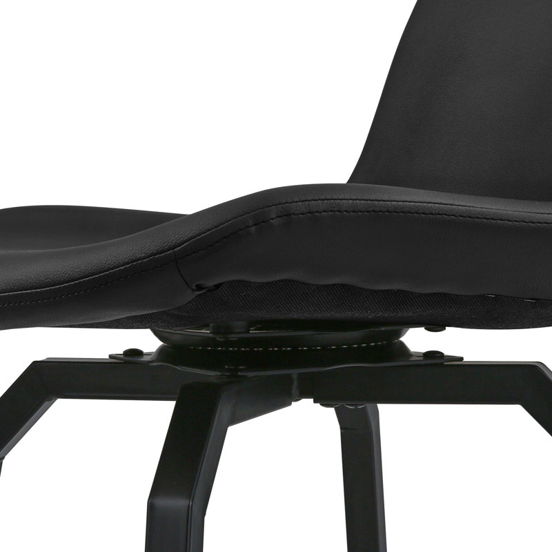 Sephira Swivel 26'' Counter Stool, Faux Leather-Black