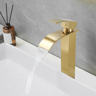 Robinet de lavabo vasque de salle de bain à poignée simple Waterfall