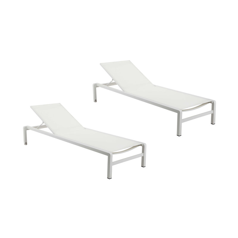 Isabella Outdoor Chaise Lounge, White