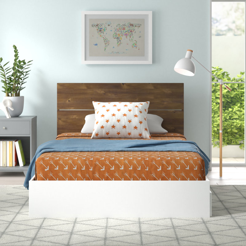 Bourquin Platform Storage Bed, Queen, Truffle/White