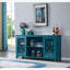 Buffet 60 po - Meuble télé pour téléviseur 65 po avec verre trempé, pieds en bois massif | Panneau de fibres à densité moyenne | Tablettes réglables