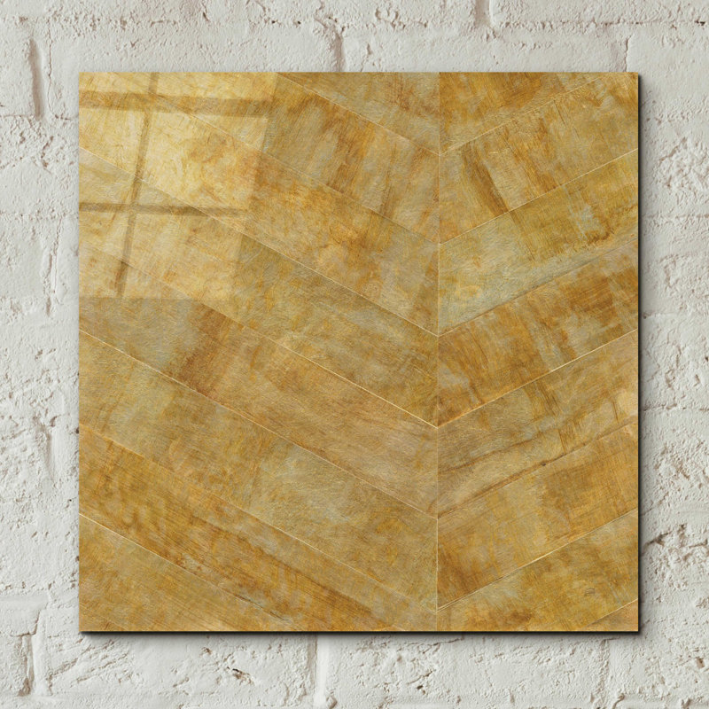 «Gilded Herringbone I» par Chris Paschke, H 12 po x l 12 po x P 0,13 po