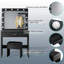 80x40x140cm Makeup Vanity Desk with Lights,A slide drawer Large Mirror,USB Outlet-1341678389