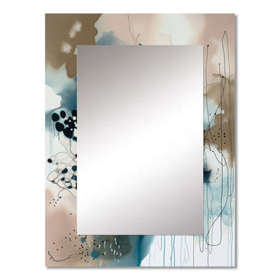 Blue Abstract Reflections III - Abstract Decorative Mirror On Metal