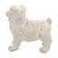 Figurine bouledogue debout 8,5 x 4,5 x 8,1 po avec finition beige naturel