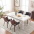 Chayne Faux Leather Upholstered Swivel Dining Armchairs