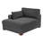 Bentura Oversized Upholstered Gray Corduroy Chaise Lounge with Armrests & Throw Pillows-95259942-93799396