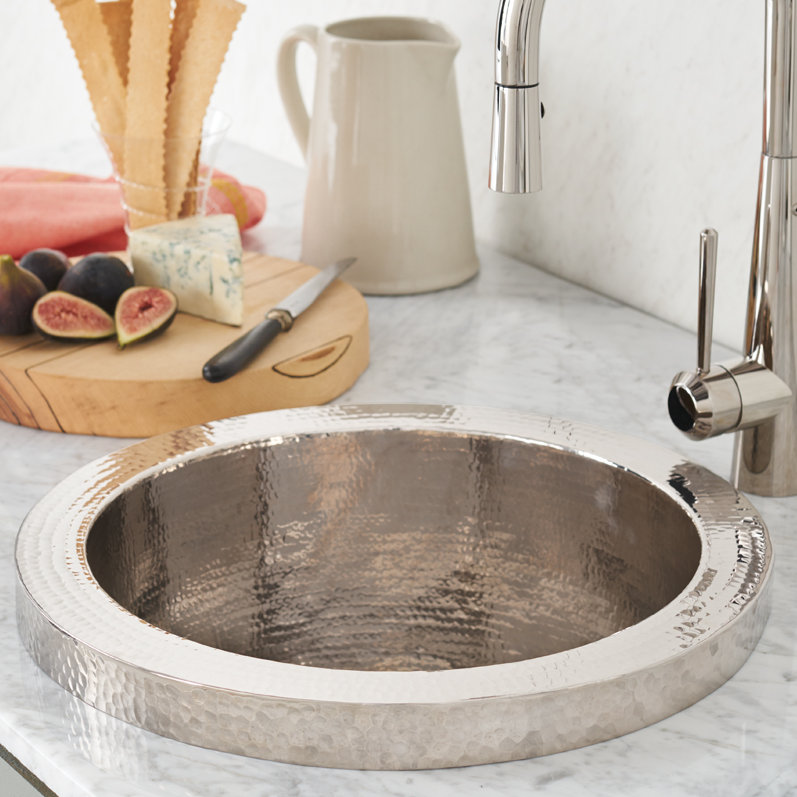 Mojito 16" L x 16" W Drop-In Kitchen Sink, Polished Nickel
