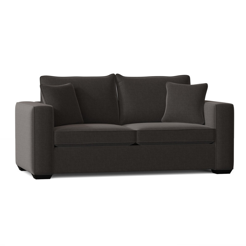 Canapé à accoudoirs carrés de 79 po avec coussins réversibles Aceyn, Graphite Entice