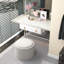 Table basse ronde avec repose-pieds avec plateau rabattable, table basse moderne, table basse