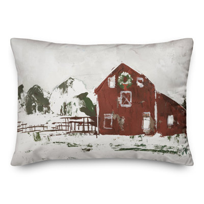  Housse et housse de coussin rectangulaire Christmas Snow on the Farm