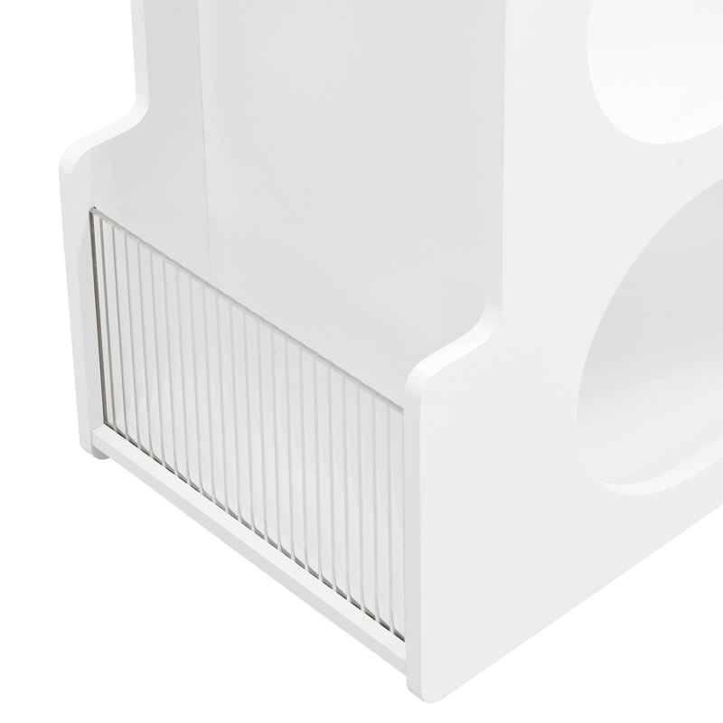 End Table With Wheels, White