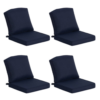 20" x 21.5" Outdoor/Indoor Deep Seat Patio Chair Cushions with Strap (Set of 4) - Water Resistant Design