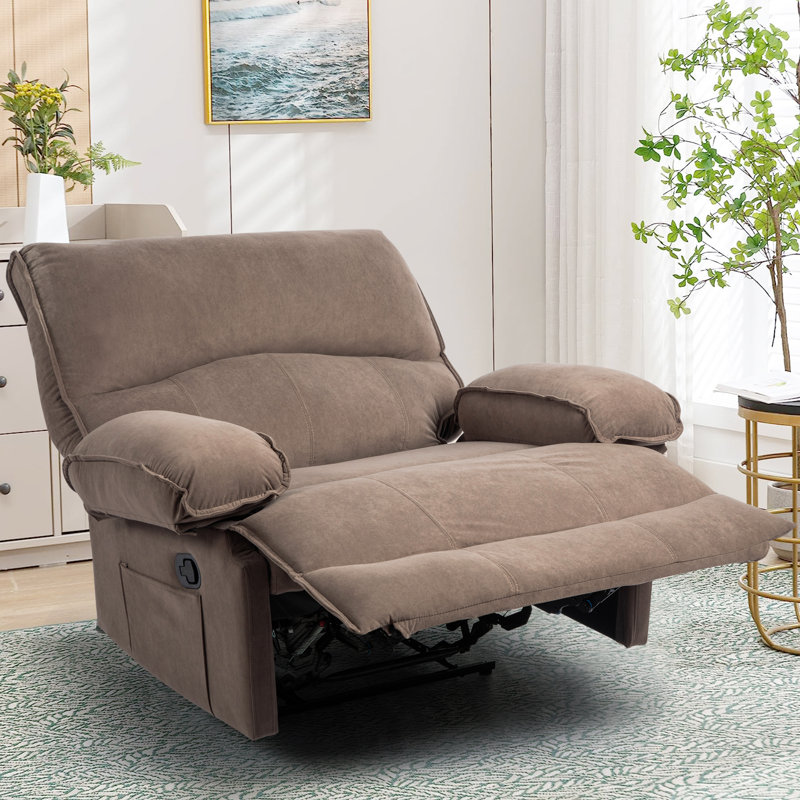 Oversized Manual Recliner Chair Sofa For Living Room, Grey