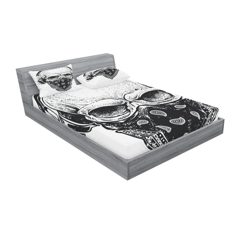 Ensemble de draps Gothic, Ensemble de drap pour grand lit avec drap-housse