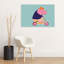 Happy Hippo Scooter Ride Playful Contemporary Animal Wall Art Print by Mathieu - Wrapped Canvas Print-436056655