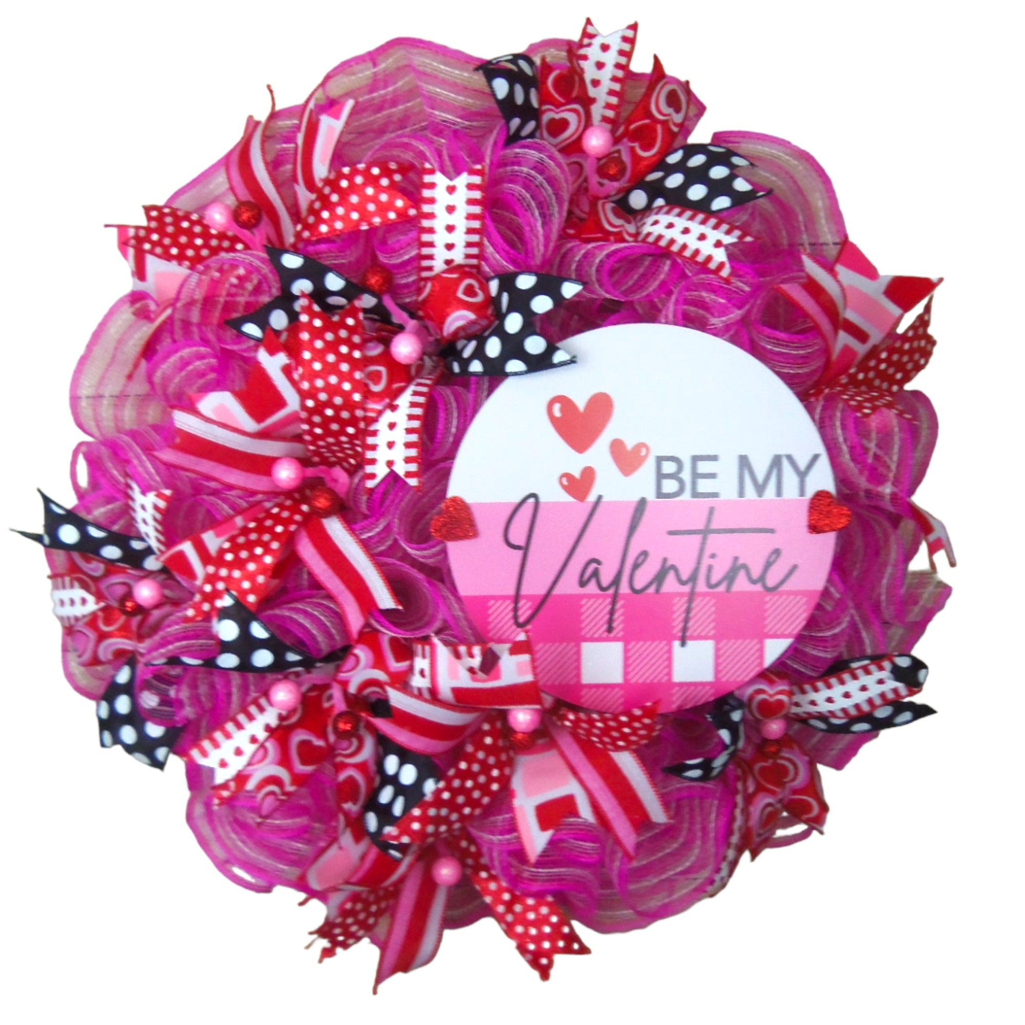 Valentines Day Heart Deco Mesh Wreath Home Decor