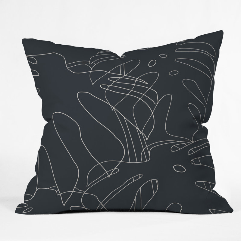 The Old Art Studio Monster Throw Pillow, 16" x 16", Black