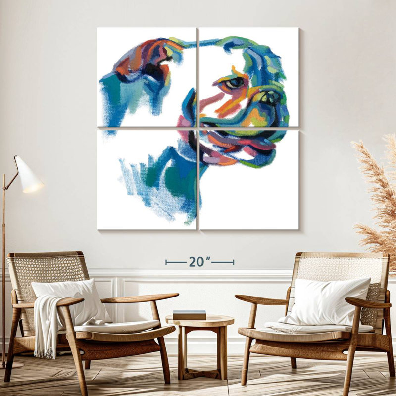 Brampt Bulldog Painting, 57" H x 57" W